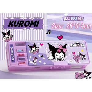 Kuromi Multifunctional Mechanism Stationery Pencil Case Button Deformation Code Lock For Boys Girls