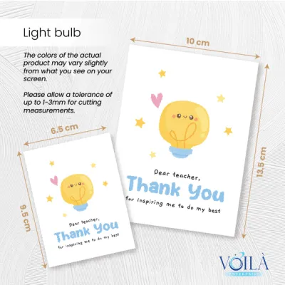 Teachers Day Thank You Card Cute Appreciation Greeting Card Non Folding Mix and Match