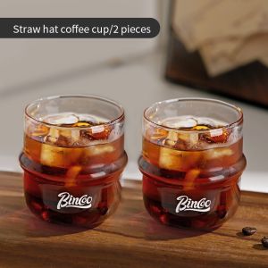 BINCOO Glass Coffee Cup Espresso Cup American Special Cold Drink Cup Latte Ins Coffee Mug 250ML