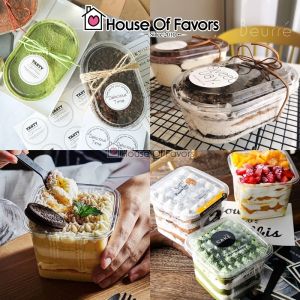 10pcs 50pcs 380ml 500ml Transparent Plastic Mousse Cup Square Food Container Bekas Plastik Kurma Jelly Yogurt Smoothie