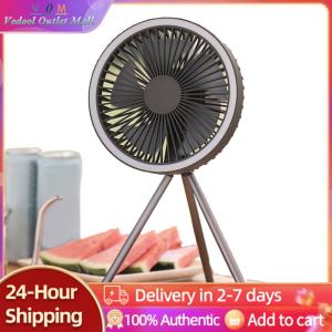 【Outlet】 Wireless Ceiling Electric Fan with LED Light Tripod W/ Timer Function for Outdoor Tents Canopy RV