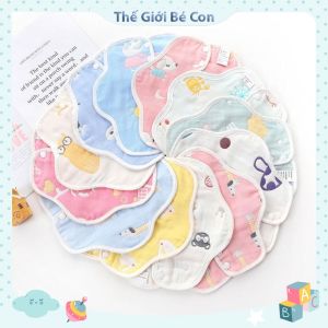 Yếm Xô Cho Bé 100% Cotton Thoáng Mát Thấm Hút Tốt Mẫu Ngẫu Nhiên