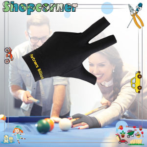Sarung Tangan Billiard Tangan Kiri 3 Jari Hitam Profesional 3 Finger Billiard Glove Pool Cue Shooters Snooke Gloves