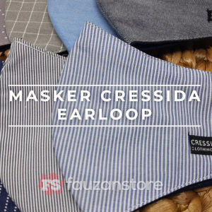 [EARLOOP] MASKER MOTIF CRESSIDA 3 LAPIS (PLY) | 100% - Non Hijab Series
