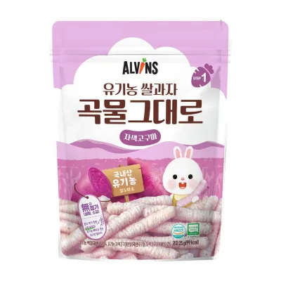 ALVINS Organic Rice Stix (Purple Sweet Potato) 25G