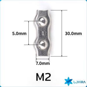 LoviRa Stainless Steel Wire Clip Wire Rope Clamp Double Clamp Cable Clip M2 M3 M4