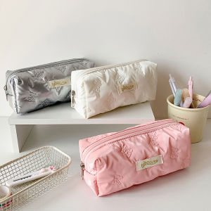 TSEVD Bowknot Y2K Bow Stationery Bag  Storage Large Capacity Bow Pencil Pouch Cute Ins Style Korean Style Pencil Case Stationery Holder