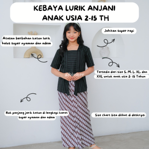 SET KEBAYA LURIK ANAK LENGAN PENDEK ROK PANJANG ANJANI SET KEBAYA ADAT JAWA