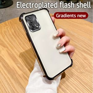 Luxury Plating Case For OPPO A74 A52 A92 A72 5G 4G Clear Shockproof Camera Protection Cover