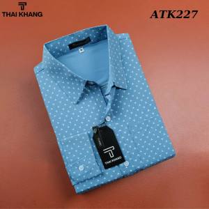 Áo sơ mi nam công sở sọc caro dài tay THÁI KHANG vải cotton dày mặc mát ATK22