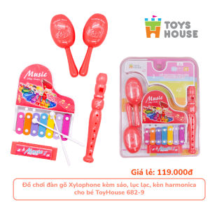 Đồ chơi đàn gõ Xylophone cho bé 8 phím hình nốt nhạc - Đồ chơi âm nhạc cho bé Toyshouse 683-2