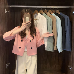 SelfLoveBuying  w230 【Ready Stock】Women Long Sleeve Button up Short Blazers Elegant Office All Match  Solid color  Suit Jacket 7 Colors