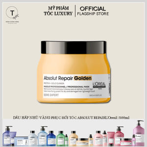 Hấp nhũ vàng Loreal Absolut Repair Gold 500ml phục hồi tóc hư tổn