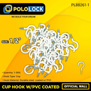 POLOLOCK BP Cup Hook 1/2 to 2 inch Heavy Duty Steel Screw Hook for Hanging
