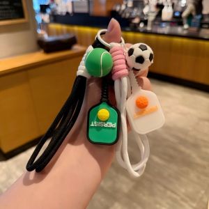 VIVIDI Creative Pickleball Keychain Mini Colorful Pickleball Pendant Gifts Decorative Pickleball Key Ring for Pickleball Lovers