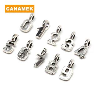 【CANAMEK】 10Pcs Set Alloy Mix Arabic Numerals Charms Pendant Jewelry DIY Making Crafts