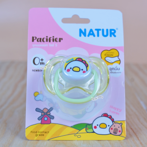 Natur เนเจอร์ จุกหลอกหัวแบนพร้อมฝาครอบไซส์ S แรกเกิดขึ้นไป