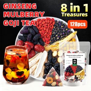8-in-1 Ginseng Mulberry Wolfberry Tea Bags - Natural Herbal Blend for Daily Energy and Vitality