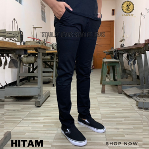 STARLEE JEANS - Celana Chino Panjang Pria Model Slimfit Bahan Cotton Scott Premium Grade A Warna Kream Ukuran Besar Big Size 28-38