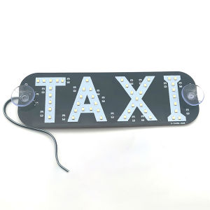 KingBe อุปกรณ์เสริมรถยนต์แท็กซี่กระจกหน้าป้ายทะเบียนเปล่าไฟแสดงสถานะป้ายไฟ LED สีสันสดใสกระจกหน้ารถแท็กซี่ไฟ12V