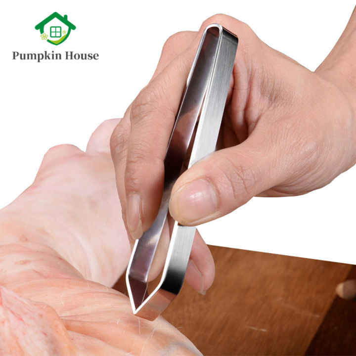 Stainless Steel Plucking Plier Fish Bone Plucking Tweezers Hair Removal