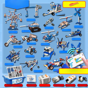 Programmable remote control mechanical building block toys Science and education robot mechanical building block toy set compatible with Lego electric gear remote control building block assembly set