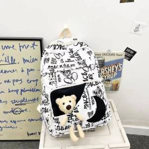 กระเป๋าเป้(เซ็ท4ชิ้น) การ์ตูน น่ารัก กระเป๋าเป้สะพายหลัง กระเป้าเป้ กระเป๋านักเรียนผู้หญิง กระเป๋าสะพายหลังผญ เป้ผู้หญิง เป้ผู้ชาย กระเป๋านักรียนมัธยม ขนาด 42x30 ซม มีหลายสี กันน้ำได้