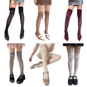 Phụ Nữ Của trên đầu gối Vớ Không Có Trượt Vớ Hợp Thời Trang tất lưới Ba Lê Strappy Vớ cao tới đùi Vớ Vớ