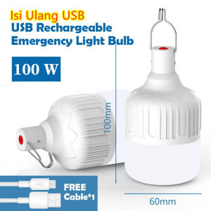 isi ulang daya USB lampu darurat LED rumah portabel luar ruangan lentera 200W lampu darurat bohlam lentera baterai BBQ lampu Kemah Lampu Bohlam LED Emergency rechargeable Lampu Tenda Camping Lampu Tenda Camping/ Emergency Tahan Air lampu tanpa kabel , L
