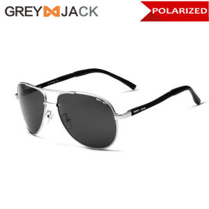 Grey Jack Kacamata Hitam Polarized Anti Silau anti UV Fashion Aviator Sunglasses metal New pria 1306 (X)