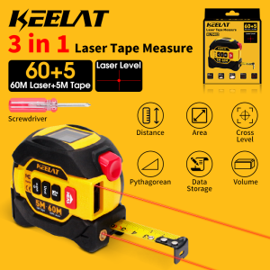 KEELAT 2 in 1 Laser Meter Measure 60m/100m Tape Measure Ruler Rangefinder Digital Tape Measure Laser Measuring Device
