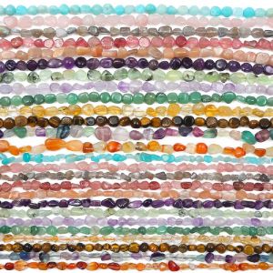 Natural Irregular 7-10mm Stone Beads Pink Quartz Amethysts Agates Crystal Fluorite Jade Aventurine for Jewelry Making DIY Bracelet Necklace

