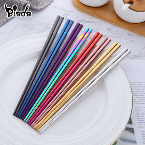 4/5/8 Pairs Gold Chopsticks Set Stainless Steel Chopsticks Sushi Japanese Durable Black Korean Chopsticks Set Plated ChopSticks2026