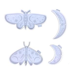 for Butterfly Moon Silicone Resin Mold Keychain Pendants Making Molds for DIY Epoxy Casting Wall Hanging Ornamen