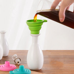 BPA free Silicone Foldable Funnel Collapsible Funnel for Kitchen Liquid Water Transfer Household Liquid Dispensing Kitchen appliance collapsible Mini Funnel Foldable Silicone Funner Small Wide Mouth Anti Spill Portable Kitchen Tools