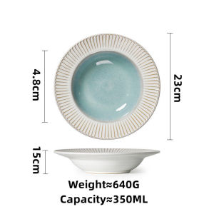 Omk châu âu phong cách đơn giản gốm 9 inch Tô đựng mì ống salad sâu tấm