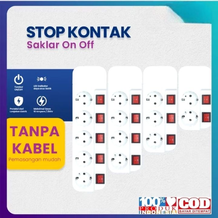 stop kontak on off tiap lubang tanpa kabel | Lazada Indonesia