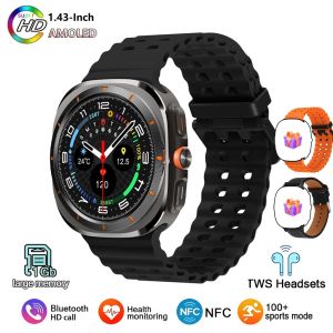 New Sport Smart Watch AMOLED HD Screen 1GB Memory MP3+MP4 Player GPT IP68 Waterproof Bluetooth Call GPS NFC Health Monitoring Watches Man Women Smartwatch 2025
