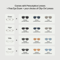 Sunnies Studios Clip-On Optical Willa (Eyeglasses Replaceable Graded Lens Polarized Men and Women). 