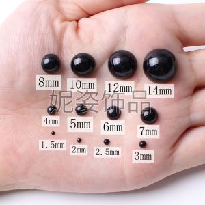 Eco Friendly Flat Back Half Round Black Resin Beads Multiple Sizes for Nail Art Phone Case Hijab Jewellery Resin DIY Crafts