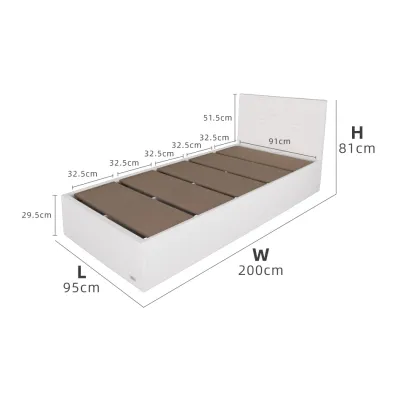 KitchenZ 6.5FT Disney Series Wooden Single Bed Frame 100% Authentic 3D Concave-Convex Katil Single Kayu Mickey-HMZ-FN-BF-D8276-WT