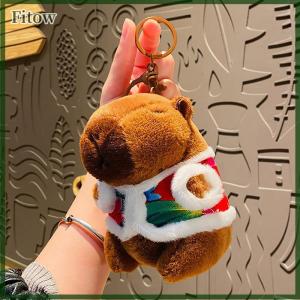 Fitow Creative Cute Capybara Plush Keychain Soft Stuffed Animal Doll Keyring Car Charms Backpack Pendant Decoration Accessories Gifts