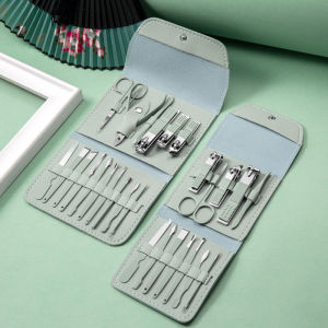 Lusluking 4pcs or 16Pcs/set Cuticle Nail Clippers Manicure Cutters Set Stainless Steel Dead Skin Grooming Kit Pedicure Tool