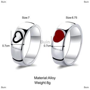 [COD] Buin Black and White Couple Rings Set Simple Cute Finger Rings for Women Fashion Accessories Jewelry