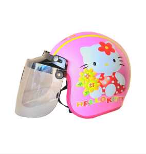 Helm bogo anak usia 2-7 tahun kaca datar / flat motif prempuan