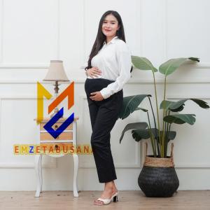 Celana Hamil Wanita Katun Stretch Premium Celana Bumil 4 - 9 Bulan