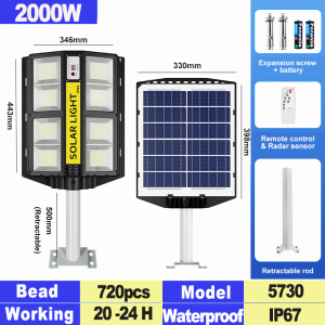 【Free Shipping 】Solar Street Light Outdoor Waterproof IP67 LED Solar Lights Spotlight Outdoor Lighting Motion Sensor Human Sensor Automatic Lighting With Remote