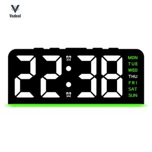 LED Digital Alarm Clock Electronic Wall Clock Large Number Display Bedside Alarm Clock Desk Alarm Clock for Students [Vodool Shophouse]