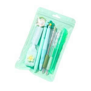 DADOMYD Macaron Color Stationery Set 8-in-1 Ballpoint Pen Durable Eraser Students Gift
