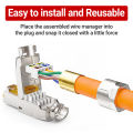 AMPCOM Toolless RJ45 Connector, CAT8/7A/7/6A/6 Tool-free Reusable Termination Plugs Shielded Ethernet Field Modular PLug. 